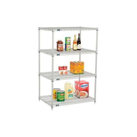 Global Equipment Nexelate    Silver Epoxy Wire Shelving Starter 36"W x 36"D x 54"H 36365EP